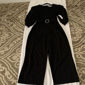 Emma & Michele Black Belted Jumpsuit